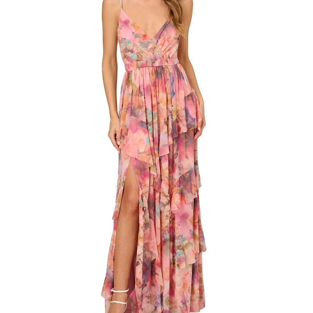 Liv Foster Abstract Floral Maxi Gown